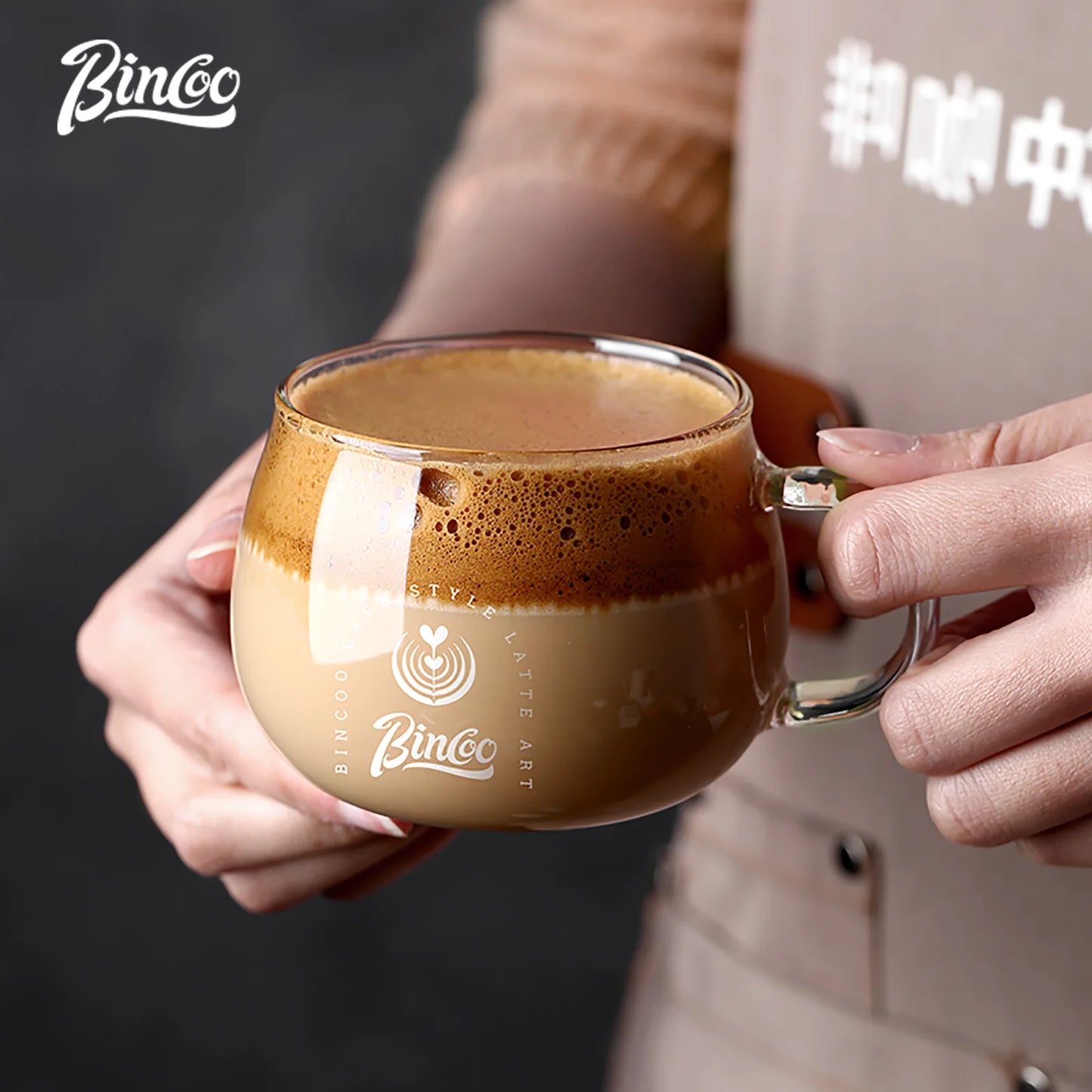 Bincoo 280ml Hitzebeständiger Becher aus hochborosilikatfarbenem Glas Kaffeetasse mit Griff Büro Tee Milch Wasser Tasse Klare Tassen Espressobecher - GYLDNE GRÆNSE Gourmet Online Shop