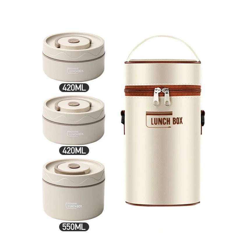 Isolierte Lunchbox, tragbare 3 separate stapelbare Mikrowellen-Bento-Box-Eimer, isolierter Behälter in Lebensmittelqualität auslaufsicher - GYLDNE GRÆNSE Gourmet Online Shop