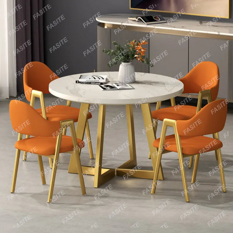 Round Set Dining Tables Living Room Retractable White Luxury Dining Tables Folding Space Savers Mesa Plegable Furniture WW50DT - GYLDNE GRÆNSE Gourmet Online Shop