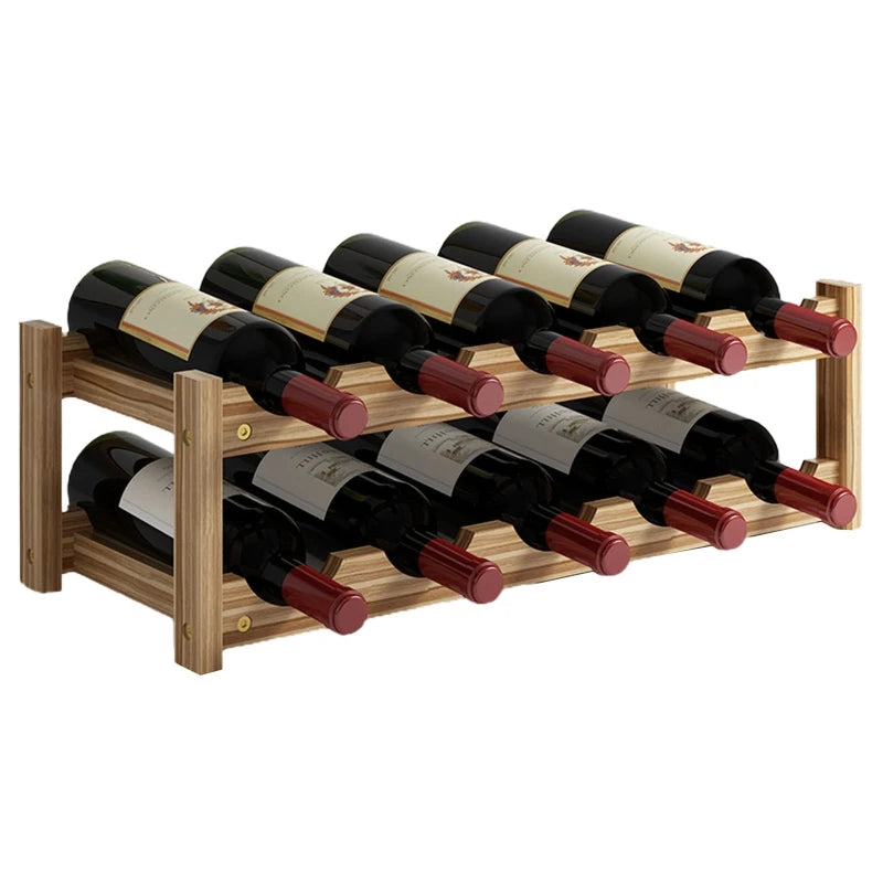 2/3/4 Ebenen Stehendes Weinregal aus Holz Organizer Home Bar Party Display Halter Regaldekoration Halter Weinzubehör - GYLDNE GRÆNSE Gourmet Online Shop
