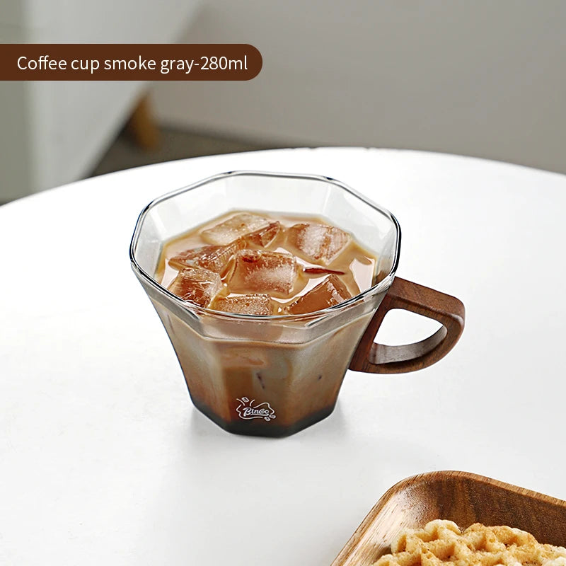 Bincoo Kaffeetasse Latte Art Professionelle hochtemperaturbeständige Glastasse und Untertasse Latte Cappuccinotasse Trinktasse - GYLDNE GRÆNSE Gourmet Online Shop