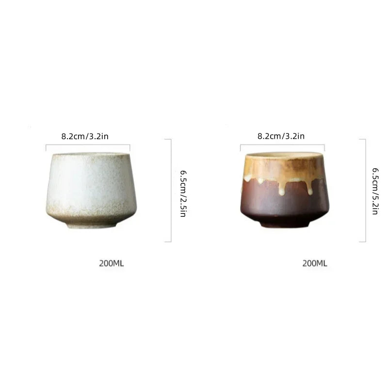 Retro Teetasse Ofen Transformation Keramik Kaffeetasse Haushalt Wasserschale Rohe Keramik Kreatives Büro Trinkgeschirr 200ML - GYLDNE GRÆNSE Gourmet Online Shop