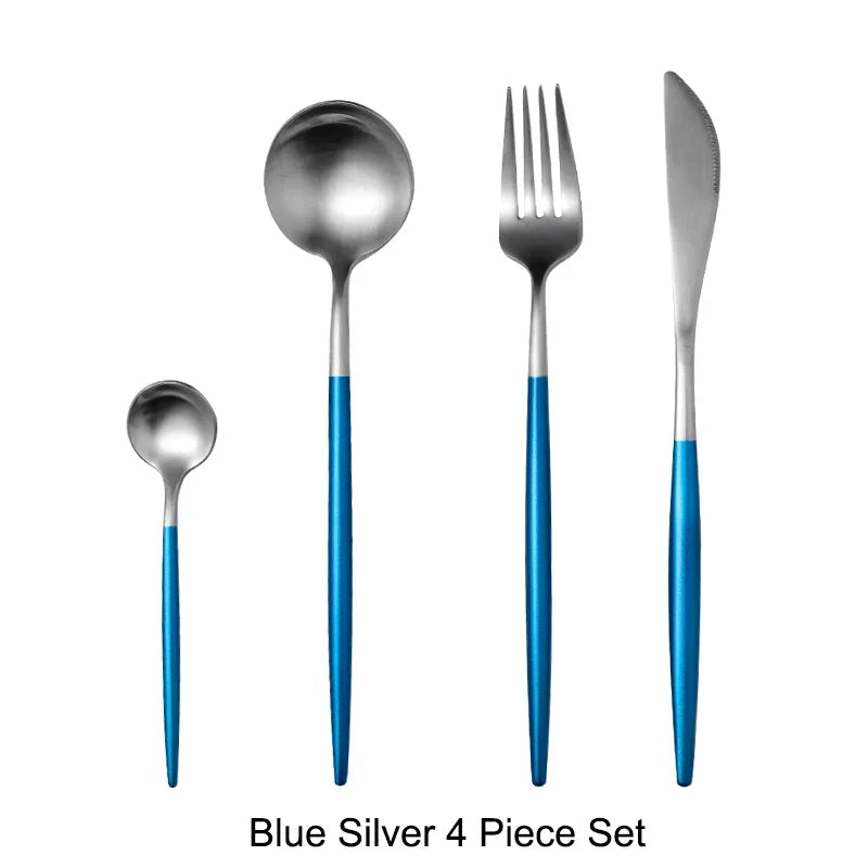 Mattgold 18/10 Edelstahl Luxus Besteck Geschirr Geschirr Messer Löffel Gabel Essstäbchen Besteck Set Spülmaschinenfest - GYLDNE GRÆNSE Gourmet Online Shop