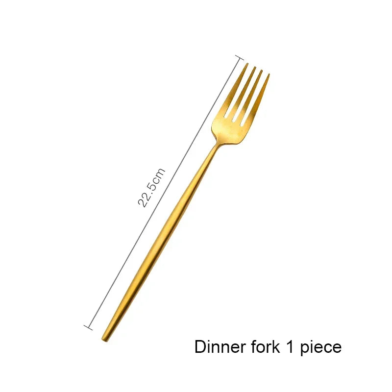 Mattgold 18/10 Edelstahl Luxus Besteck Geschirr Geschirr Messer Löffel Gabel Essstäbchen Besteck Set Spülmaschinenfest - GYLDNE GRÆNSE Gourmet Online Shop