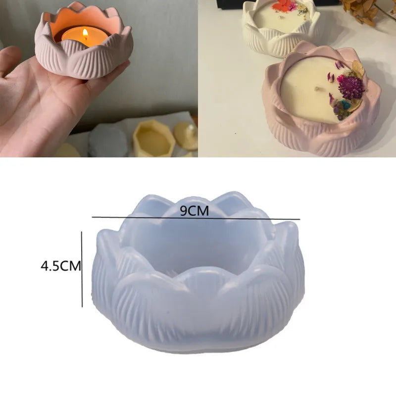 Runde Beton Kerzenglas Silikonform Diy handgemachte Sukkulente Zement Pflanzgefäß Harz Silikonform Gips Aufbewahrungsbox Wohnkultur - GYLDNE GRÆNSE Gourmet Online Shop