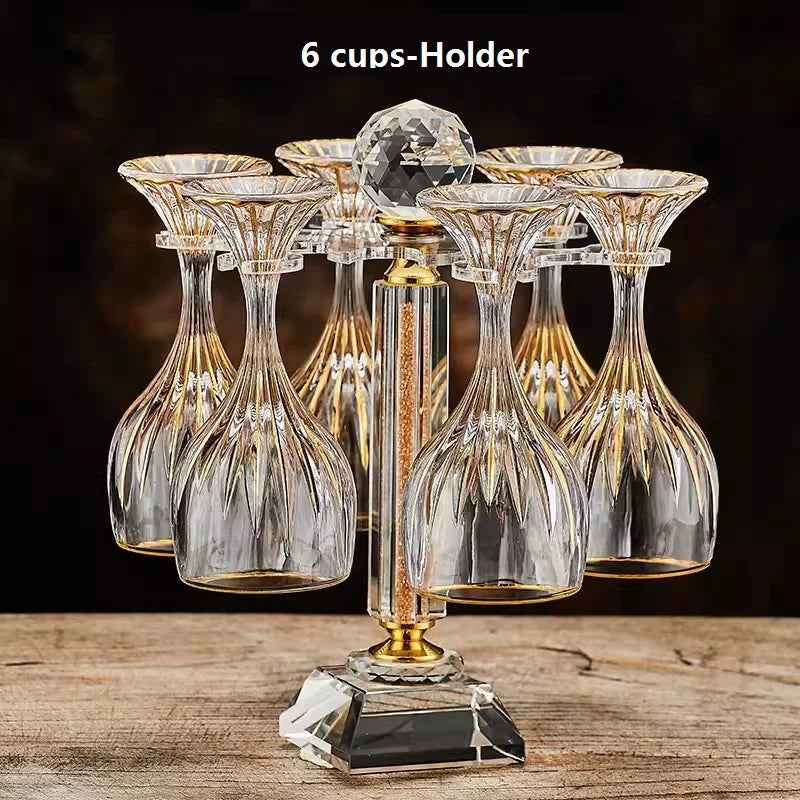 Europäisches kreatives Kristallglas-Set, goldene Weintassen, kreativer Dekanter, einfacher Haushalt, handgefertigtes Weinglas-Set - GYLDNE GRÆNSE Gourmet Online Shop