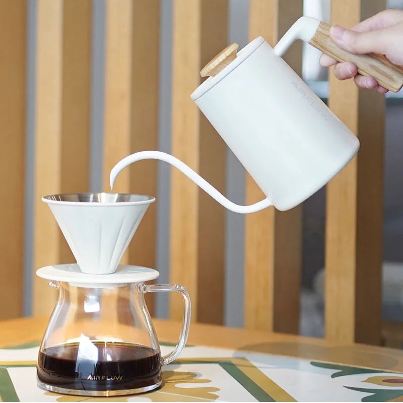 AIRFLOW Pour Over Kaffeekessel 300ml 600ml Edelstahl Schwanenhalskanne Home Barista Kaffee Zubehör - GYLDNE GRÆNSE Gourmet Online Shop