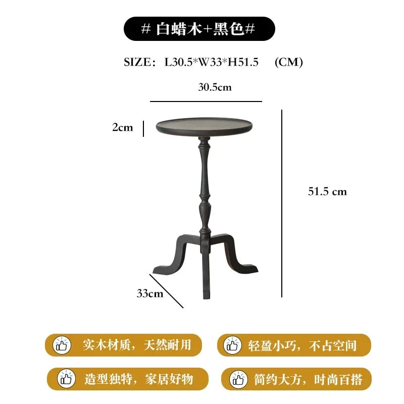 Massivholz Wohnzimmertisch Retro Multifunktions Runder Tisch Haushalt Nachttisch Kleiner Teetisch Multifunktion - GYLDNE GRÆNSE Gourmet Online Shop