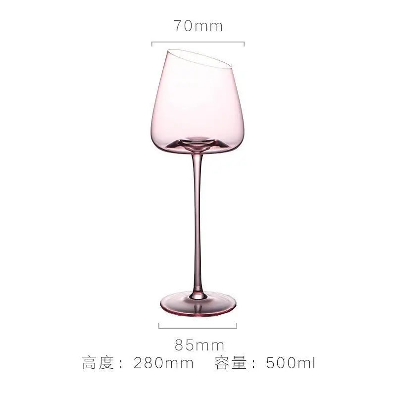 Französisch Rosa Flamingo Rotwein Gläser Set Kristallglas Kelch Kreativ Schrägmund Konkaver Boden Champagner Weinbecher Blau - GYLDNE GRÆNSE Gourmet Online Shop