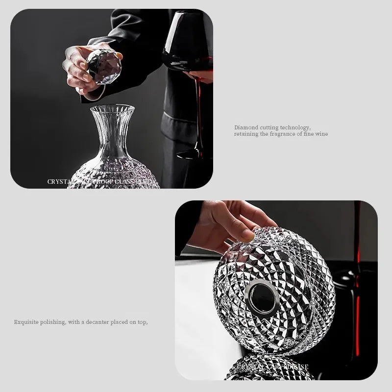 Kristallglasbecher für Wein, Rotationsbecher, Weinbelüfter, Dekanter, Gläser, Becher, kreative Geschenke, 1500ml Haushaltstrinkgeschirr - GYLDNE GRÆNSE Gourmet Online Shop