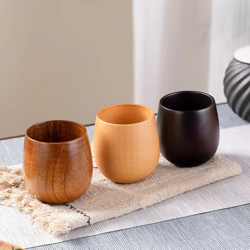 Saure Jujube-Holz-Tasse mit großem Bauch Kreative Holztasse Massivholz Anti-Verbrühungs-Teetasse Nordisches Teeset aus Holz - GYLDNE GRÆNSE Gourmet Online Shop
