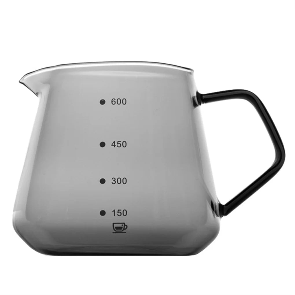 Glas Kaffeeheber 600ml Eistee Pour Over Maker Drip mit Skala Hotel Picknick Camp Topf Trinkgeschirr Zubehör - GYLDNE GRÆNSE Gourmet Online Shop