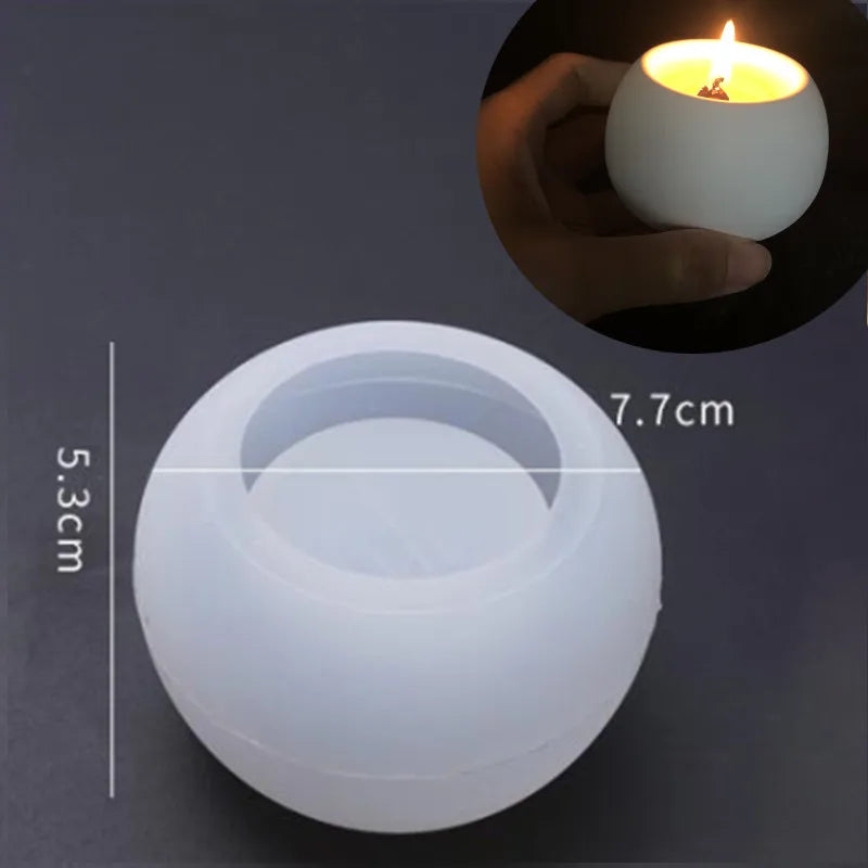 Runde Beton Kerzenglas Silikonform Diy handgemachte Sukkulente Zement Pflanzgefäß Harz Silikonform Gips Aufbewahrungsbox Wohnkultur - GYLDNE GRÆNSE Gourmet Online Shop