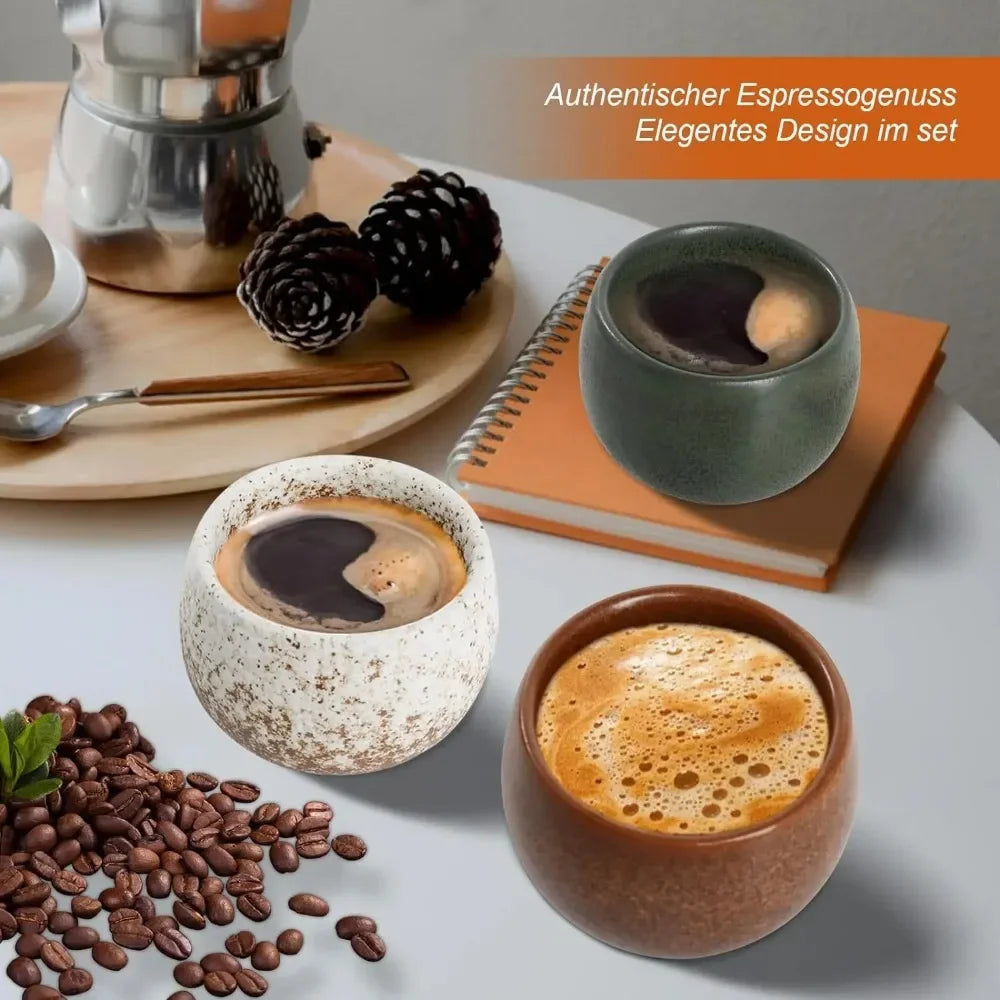 Espressotassen Dickwandige Keramik Espressotassen aus Steingut für Espresso Mokka Macchiato Handgefertigte Keramiktasse - GYLDNE GRÆNSE Gourmet Online Shop