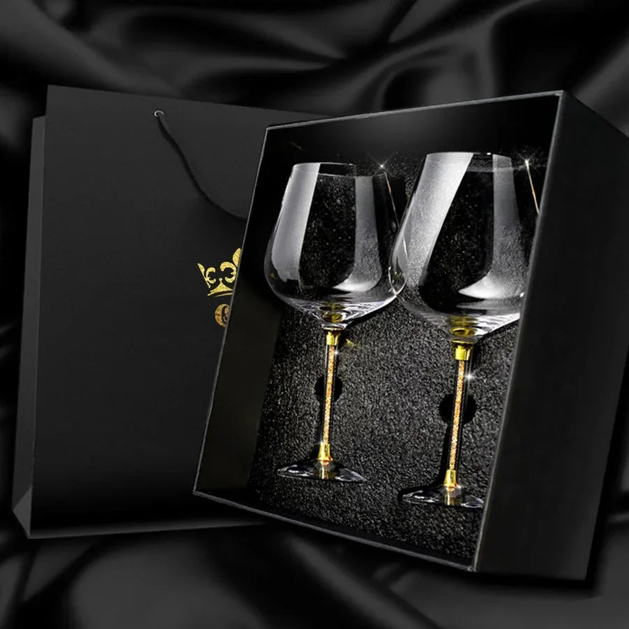 2pcs Leichte Luxus High-End Kristalltasse Rotwein Glas Set Hohes Glas Party Wein Glas Trinkgläser für ChampagnerFlöte - GYLDNE GRÆNSE Gourmet Online Shop