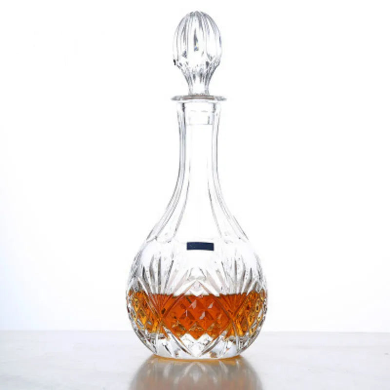 500-800Ml Elegante Whisky Weinflasche Likör Trennwand Dickes bleifreies Glas Wein Dekanter Kunst Wein Set Destillierter Getränketopf - GYLDNE GRÆNSE Gourmet Online Shop