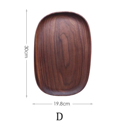 Dinner Platte Teller Holz Wood Irregular Oval Wood Dinner Plate Tableware Set - GYLDNE GRÆNSE Gourmet Online Shop