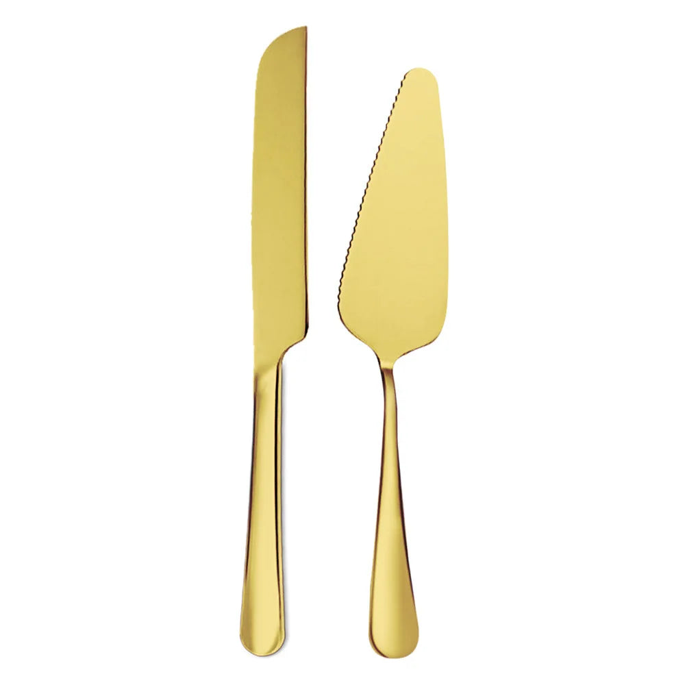 Personalisiertes Edelstahl Hochzeit Kuchen Messer Set Custom Name Kuchen Dekoration Geschirr Messer und Gabel Braut Party Geschenk - GYLDNE GRÆNSE Gourmet Online Shop