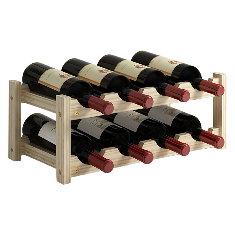 2/3/4 Ebenen Stehendes Weinregal aus Holz Organizer Home Bar Party Display Halter Regaldekoration Halter Weinzubehör - GYLDNE GRÆNSE Gourmet Online Shop