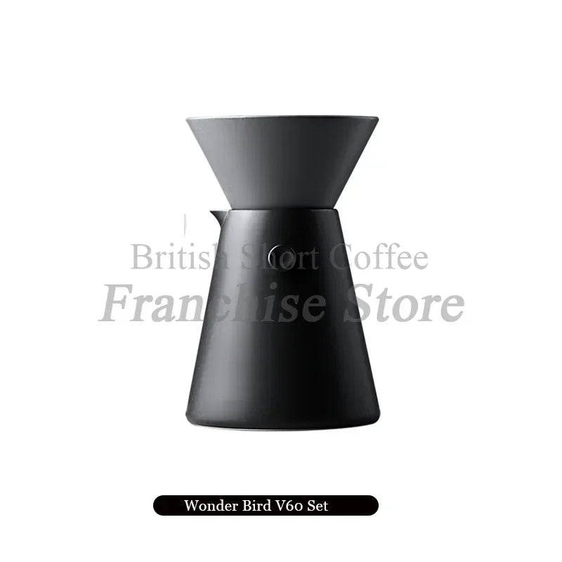 Keramik-Serie Kaffeeserver zum Einschenken von Kaffee und Tee - 600ml/20oz Oval Mikrowellenfest Pyrex Dicker Glaskörper (Schwarz) - GYLDNE GRÆNSE Gourmet Online Shop