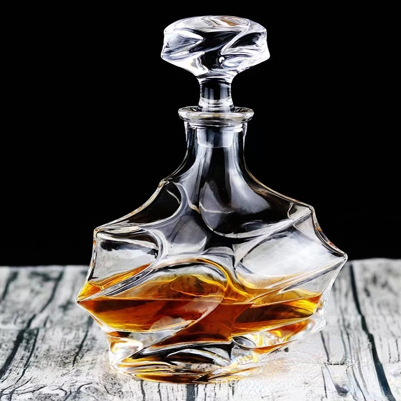 500-800Ml Elegante Whisky Weinflasche Likör Trennwand Dickes bleifreies Glas Wein Dekanter Kunst Wein Set Destillierter Getränketopf - GYLDNE GRÆNSE Gourmet Online Shop