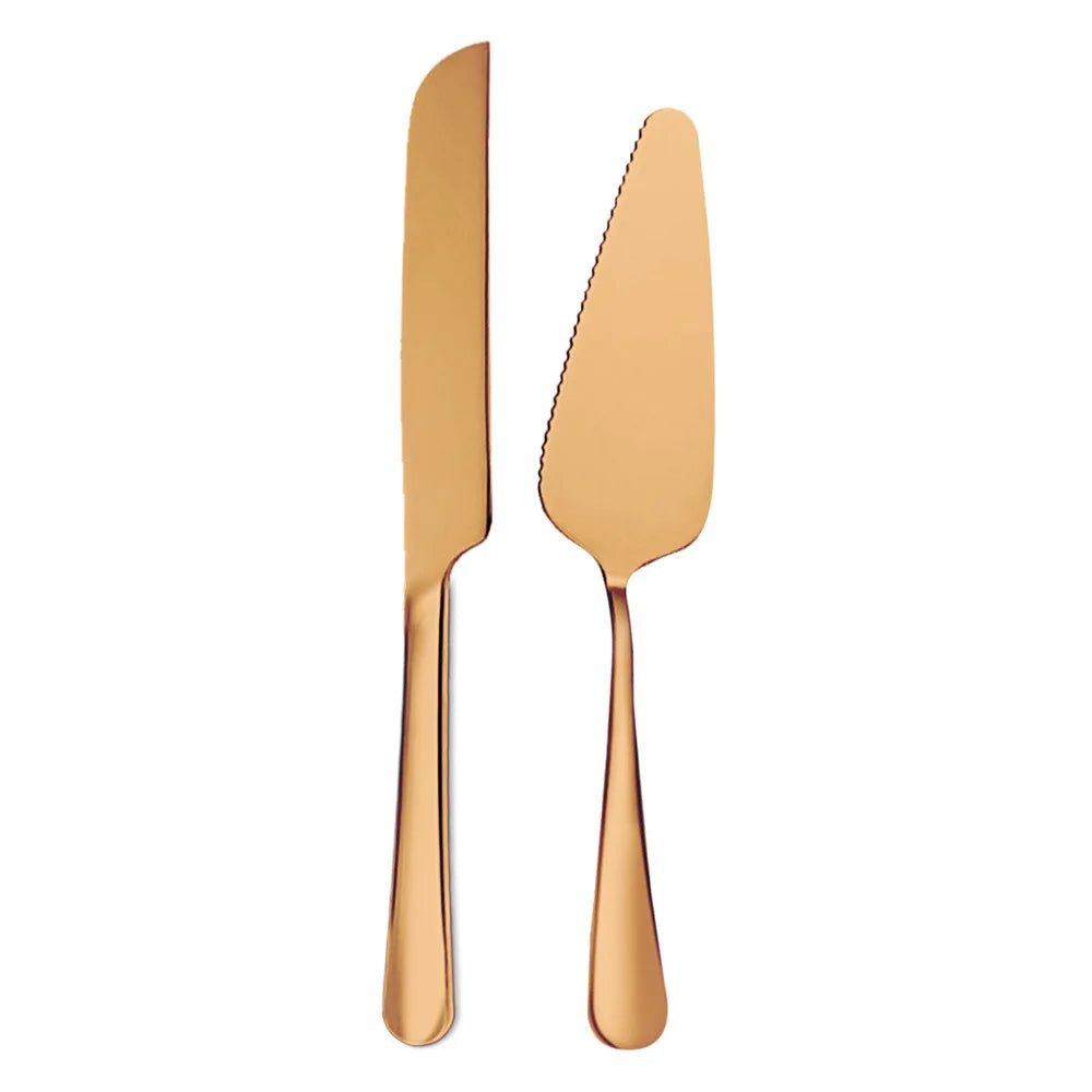 Personalisiertes Edelstahl Hochzeit Kuchen Messer Set Custom Name Kuchen Dekoration Geschirr Messer und Gabel Braut Party Geschenk - GYLDNE GRÆNSE Gourmet Online Shop