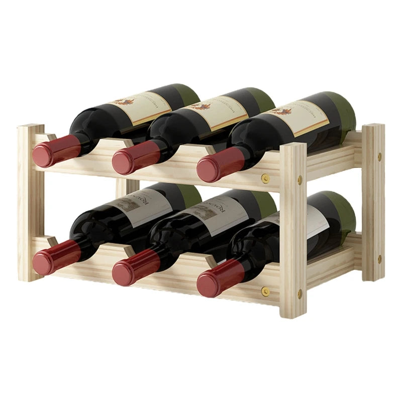 2/3/4 Ebenen Stehendes Weinregal aus Holz Organizer Home Bar Party Display Halter Regaldekoration Halter Weinzubehör - GYLDNE GRÆNSE Gourmet Online Shop