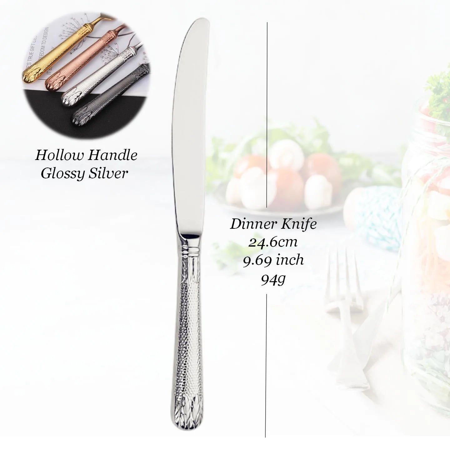 Edelstahl-Besteckset, Besteck mit hohlem Griff, gefertigt von höchster Qualität, 18-10, Luxus-Silberbesteck für die Hochzeit - GYLDNE GRÆNSE Gourmet Online Shop