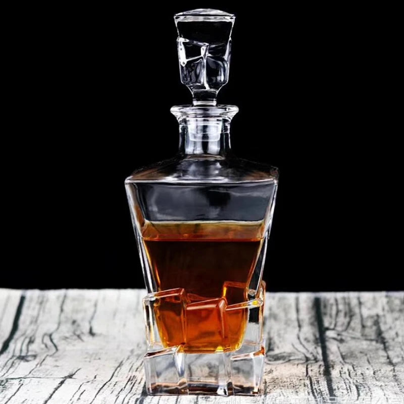 500-800Ml Elegante Whisky Weinflasche Likör Trennwand Dickes bleifreies Glas Wein Dekanter Kunst Wein Set Destillierter Getränketopf - GYLDNE GRÆNSE Gourmet Online Shop