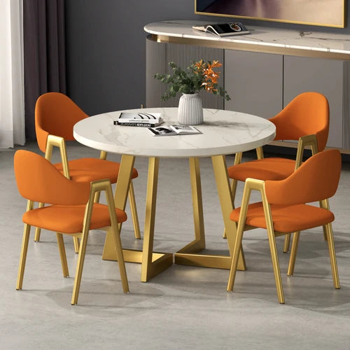 Round Set Dining Tables Living Room Retractable White Luxury Dining Tables Folding Space Savers Mesa Plegable Furniture WW50DT - GYLDNE GRÆNSE Gourmet Online Shop