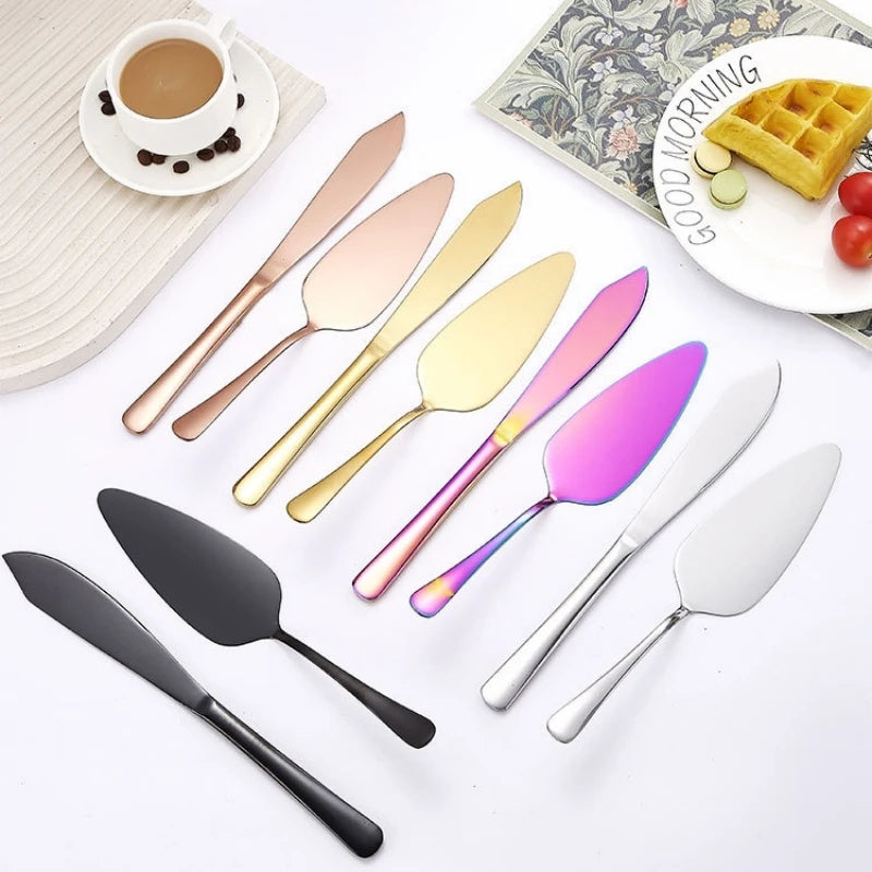 2PCS Kuchenschaufel Set Edelstahl Brot Pizzamesser Dessert Pie Fondant Divider Gold Silber Backwerkzeug Für Hochzeit - GYLDNE GRÆNSE Gourmet Online Shop