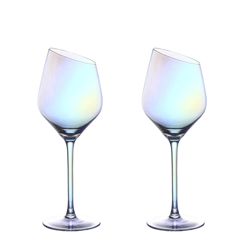 Schillernde Farben Klassisches Burgunderrot Glas Ionenbeschichtung Kristall Bordeaux Kelch Party Hochzeit Champagner Flöten Schräger Mund Weinbecher - GYLDNE GRÆNSE Gourmet Online Shop
