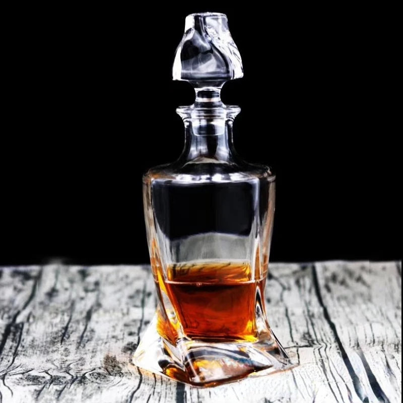 500-800Ml Elegante Whisky Weinflasche Likör Trennwand Dickes bleifreies Glas Wein Dekanter Kunst Wein Set Destillierter Getränketopf - GYLDNE GRÆNSE Gourmet Online Shop