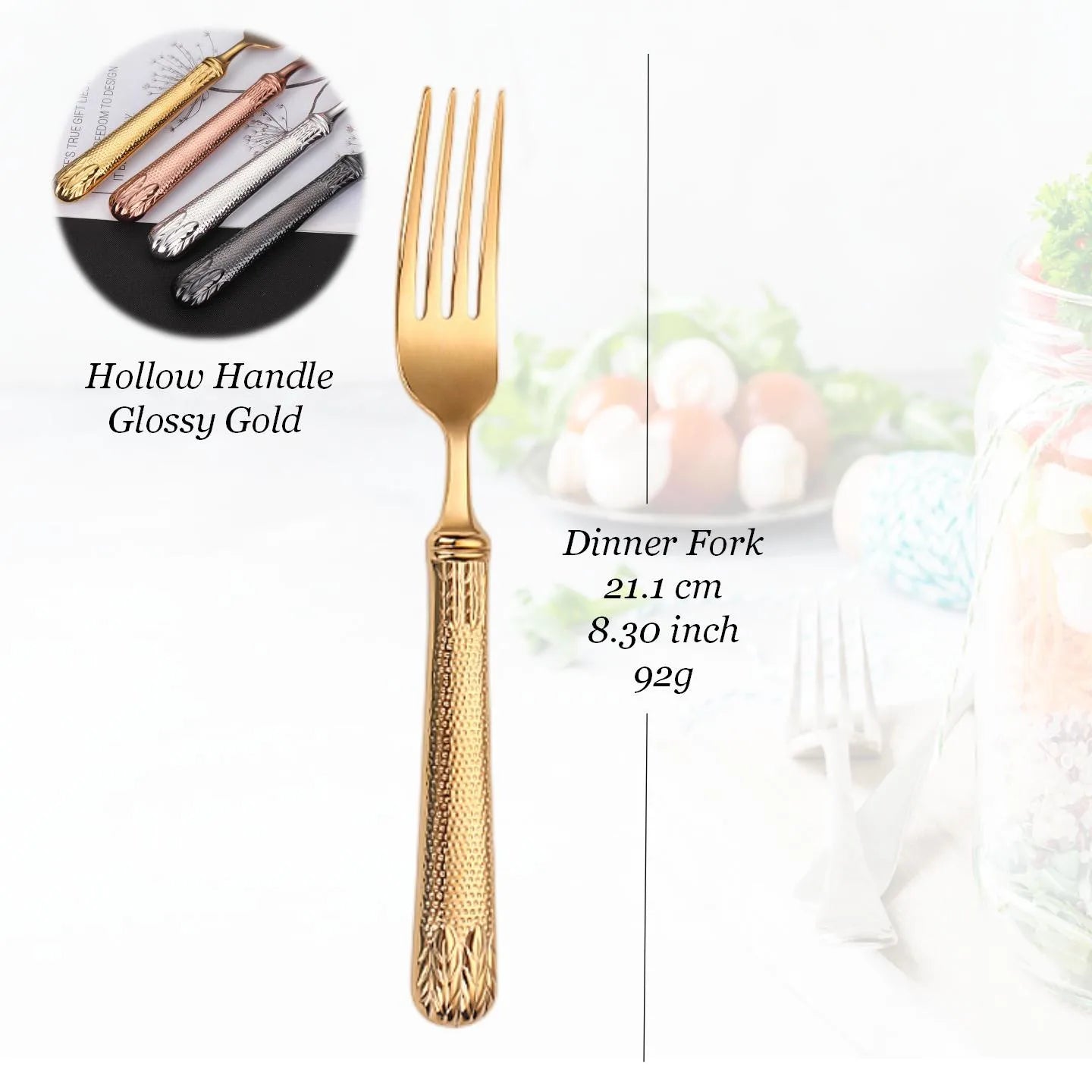 Edelstahl-Besteckset, Besteck mit hohlem Griff, gefertigt von höchster Qualität, 18-10, Luxus-Silberbesteck für die Hochzeit - GYLDNE GRÆNSE Gourmet Online Shop