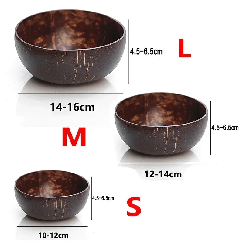 Natural Coconut Bowl Wooden Handmade Coconut Bowls for Eating Tableware - GYLDNE GRÆNSE Gourmet Online Shop