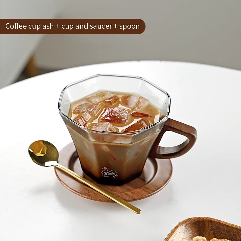 Bincoo Kaffeetasse Latte Art Professionelle hochtemperaturbeständige Glastasse und Untertasse Latte Cappuccinotasse Trinktasse - GYLDNE GRÆNSE Gourmet Online Shop