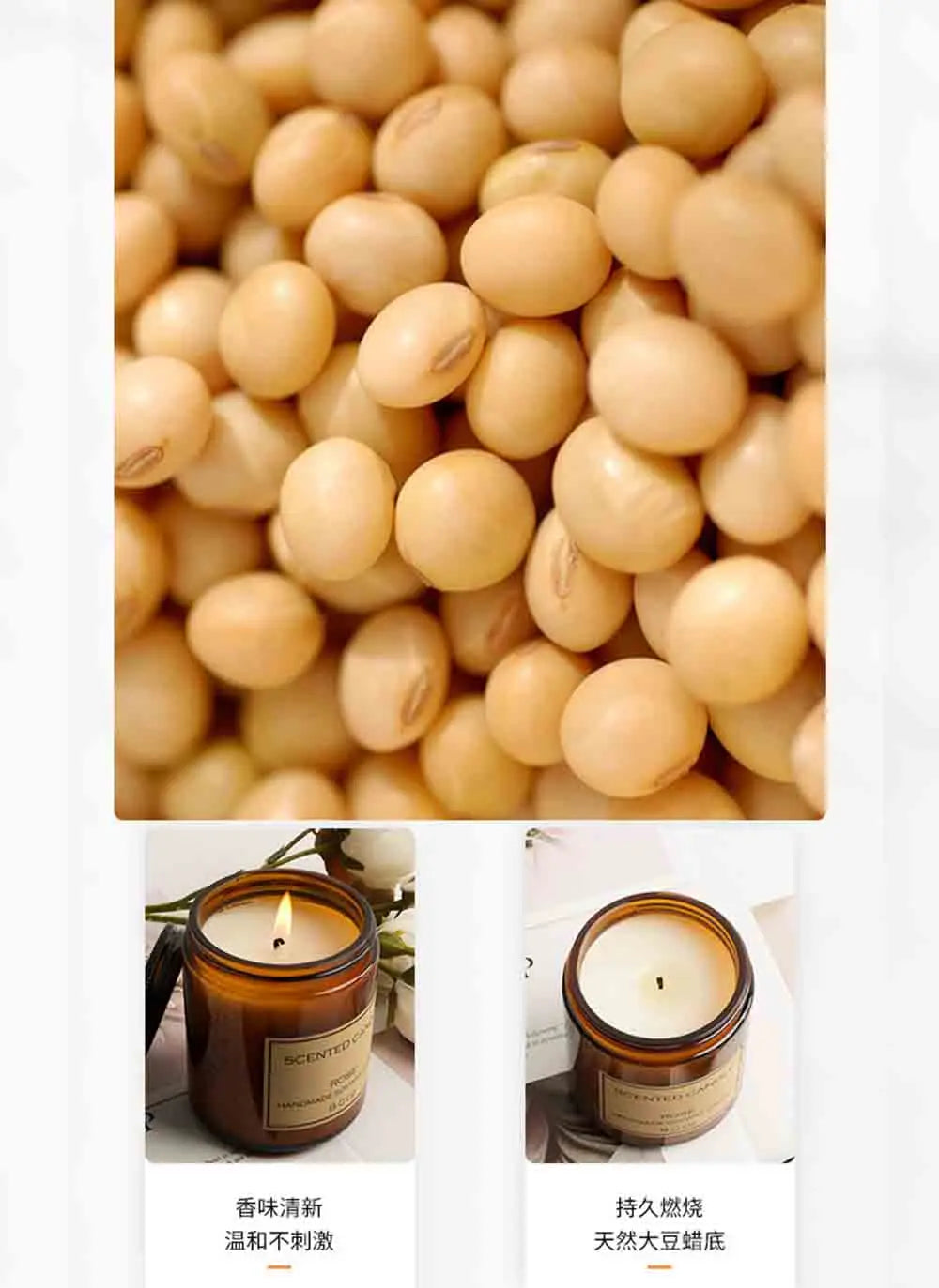 Duftkerzen Rauchfrei Soja Kerze Ätherisches Öl Aromatische Kerze Luxus Dekoration Kerze Hochzeit Geschenke Party Home Decoration - GYLDNE GRÆNSE Gourmet Online Shop