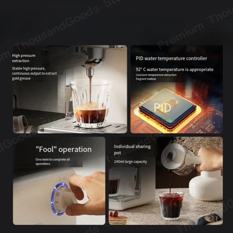 EA39 Kaffeemaschine Kleiner Haushalt Italienischer Latte Milchschaum Halbautomatisch Elektrisches Bohnenmahlen Büro Schlafsaal - GYLDNE GRÆNSE Gourmet Online Shop