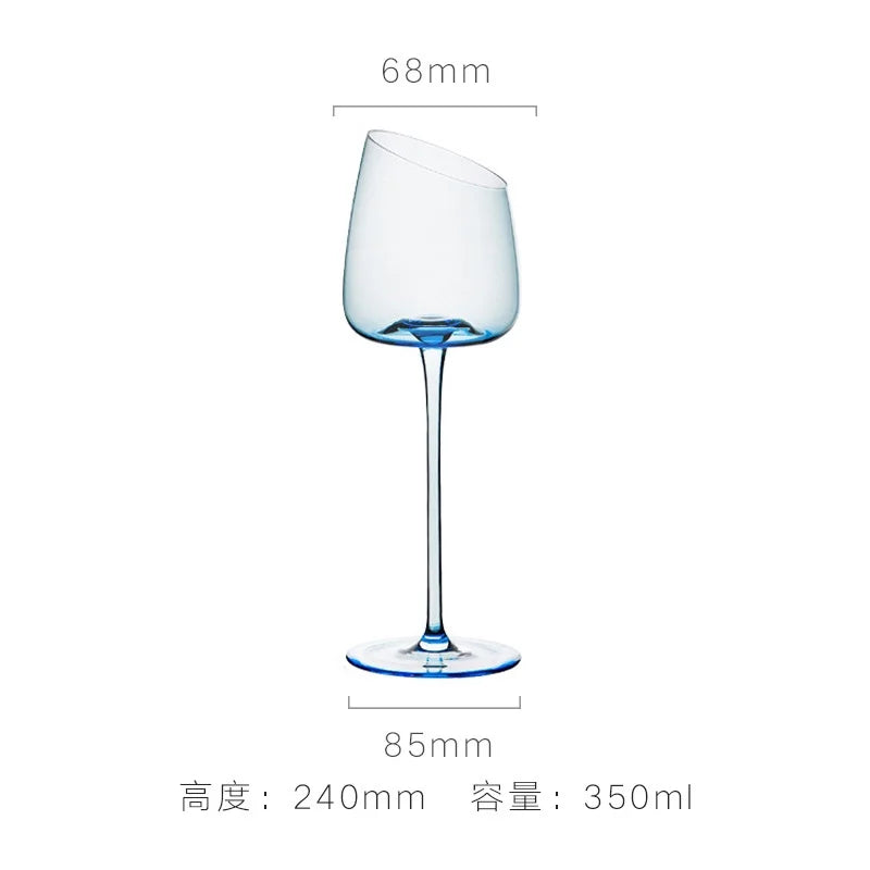 Französisch Rosa Flamingo Rotwein Gläser Set Kristallglas Kelch Kreativ Schrägmund Konkaver Boden Champagner Weinbecher Blau - GYLDNE GRÆNSE Gourmet Online Shop