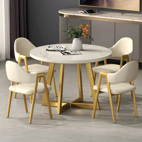 Round Set Dining Tables Living Room Retractable White Luxury Dining Tables Folding Space Savers Mesa Plegable Furniture WW50DT - GYLDNE GRÆNSE Gourmet Online Shop