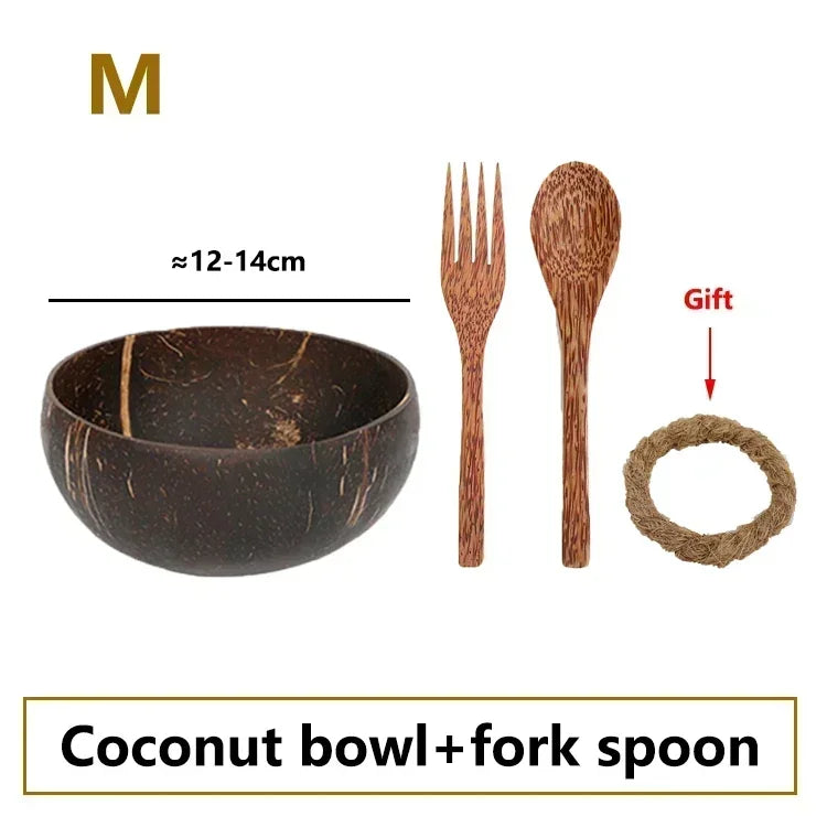 Natural Coconut Bowl Wooden Handmade Coconut Bowls for Eating Tableware - GYLDNE GRÆNSE Gourmet Online Shop