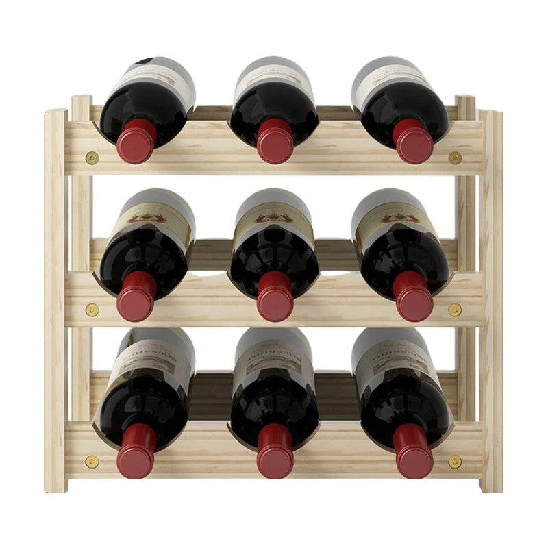 2/3/4 Ebenen Stehendes Weinregal aus Holz Organizer Home Bar Party Display Halter Regaldekoration Halter Weinzubehör - GYLDNE GRÆNSE Gourmet Online Shop