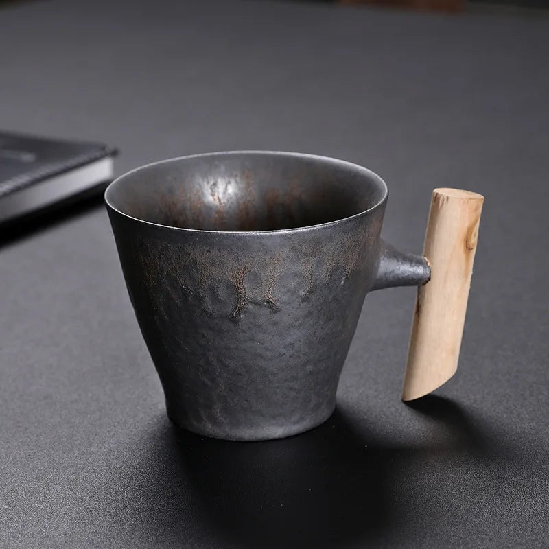 KuBac HoMmi Neu INS Steinzeug handgemachte japanische Stil Vintage Kaffeetasse Nachmittagstee Keramik Becher Set Retro Kaffeetasse - GYLDNE GRÆNSE Gourmet Online Shop