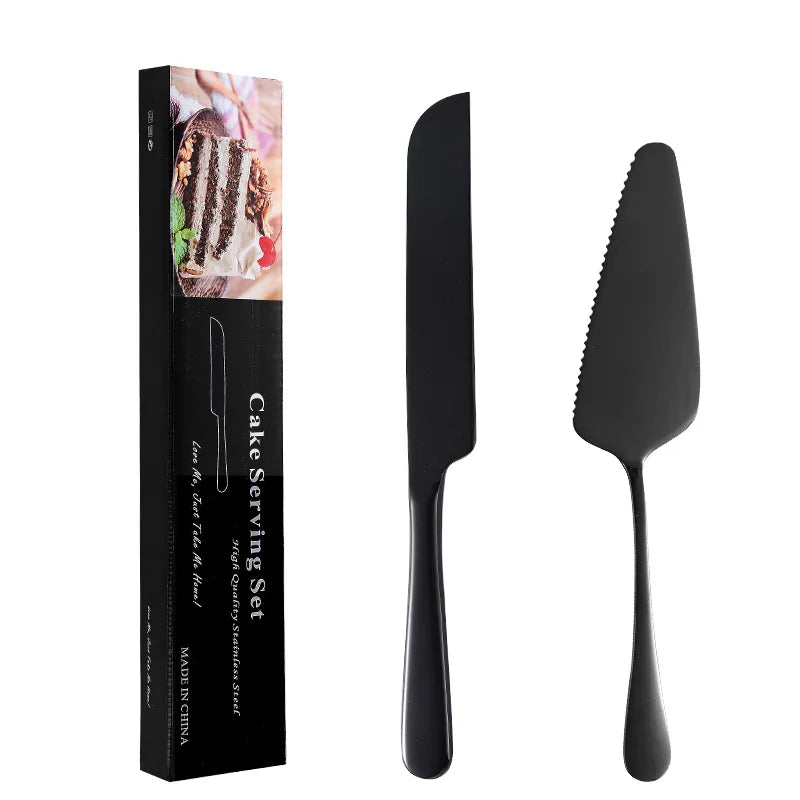 2PCS Kuchenschaufel Set Edelstahl Brot Pizzamesser Dessert Pie Fondant Divider Gold Silber Backwerkzeug Für Hochzeit - GYLDNE GRÆNSE Gourmet Online Shop