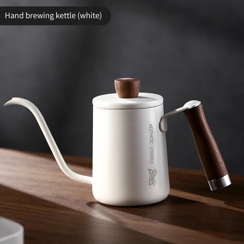 Bincoo Feilong Hand-Pour Pot, Hanging Ear Kaffeekanne, Massivholzgriff, Edelstahl Thin Mouth Pot, Haushaltskessel - GYLDNE GRÆNSE Gourmet Online Shop