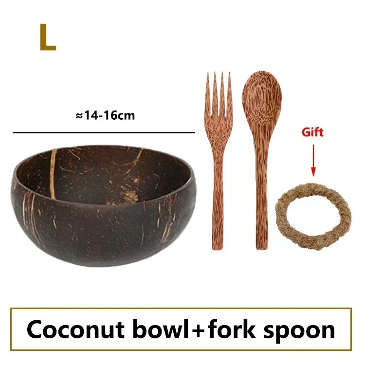 Natural Coconut Bowl Wooden Handmade Coconut Bowls for Eating Tableware - GYLDNE GRÆNSE Gourmet Online Shop