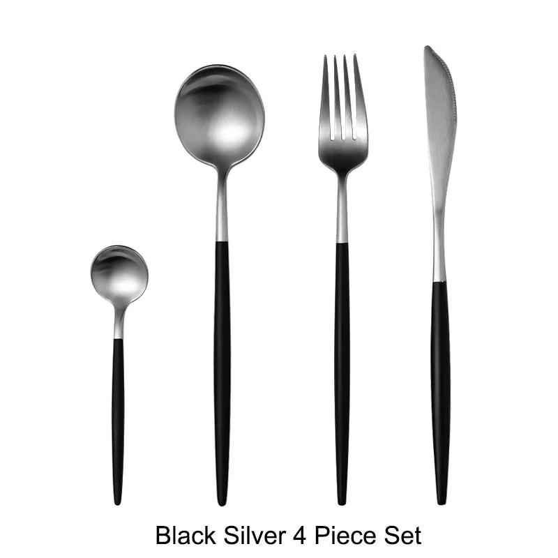 Mattgold 18/10 Edelstahl Luxus Besteck Geschirr Geschirr Messer Löffel Gabel Essstäbchen Besteck Set Spülmaschinenfest - GYLDNE GRÆNSE Gourmet Online Shop