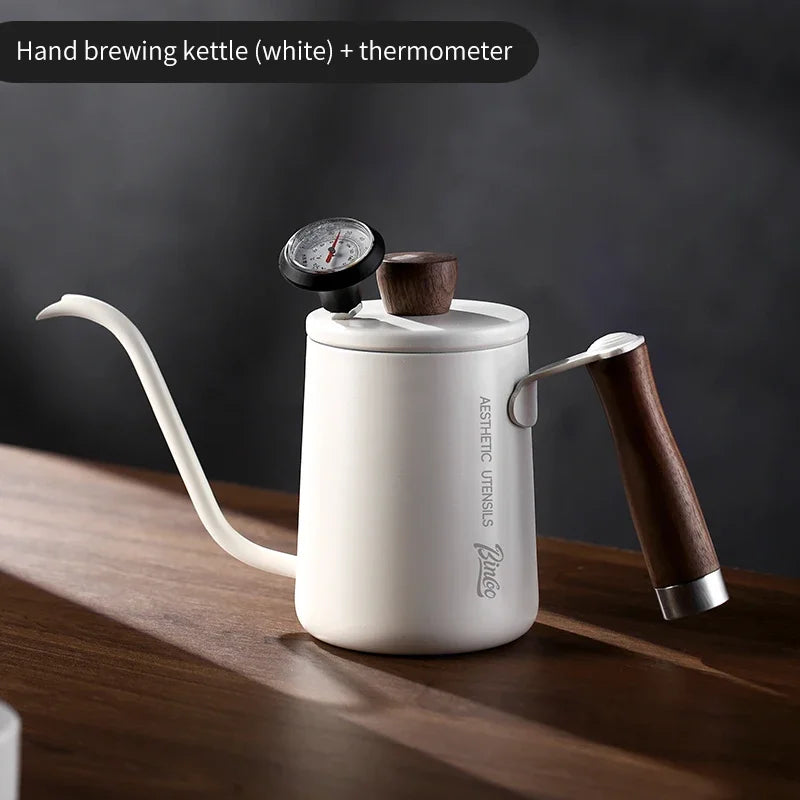 Bincoo Feilong Hand-Pour Pot, Hanging Ear Kaffeekanne, Massivholzgriff, Edelstahl Thin Mouth Pot, Haushaltskessel - GYLDNE GRÆNSE Gourmet Online Shop