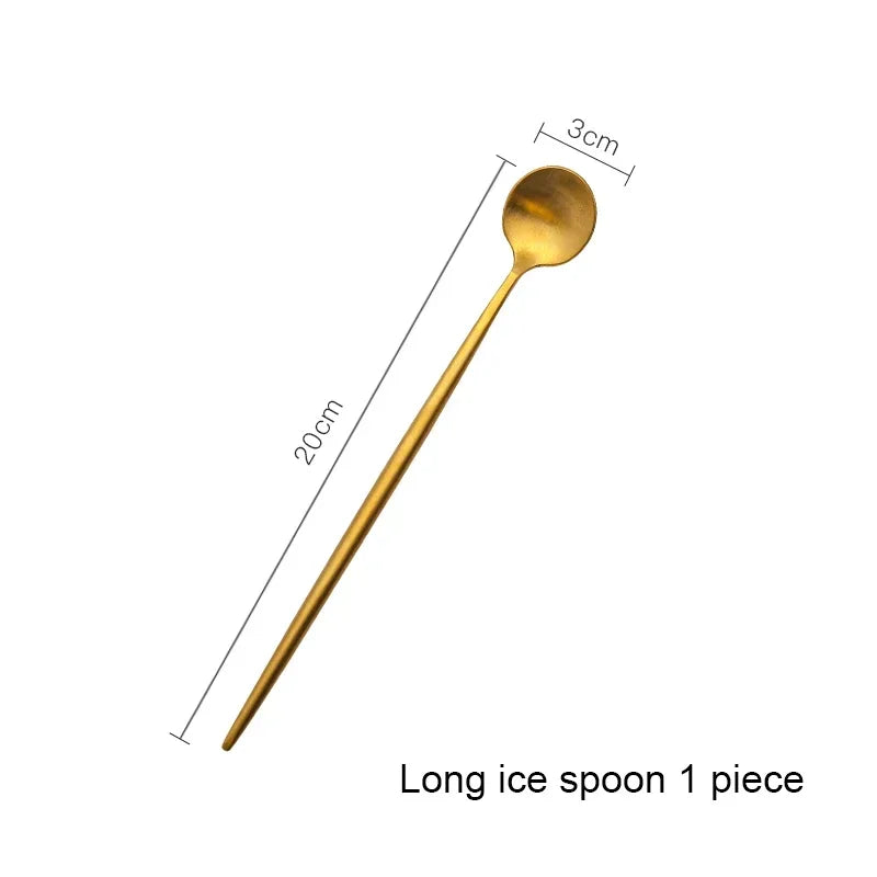 Mattgold 18/10 Edelstahl Luxus Besteck Geschirr Geschirr Messer Löffel Gabel Essstäbchen Besteck Set Spülmaschinenfest - GYLDNE GRÆNSE Gourmet Online Shop