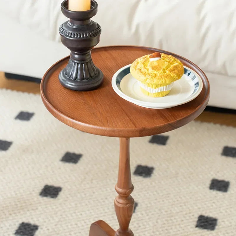 Massivholz Wohnzimmertisch Retro Multifunktions Runder Tisch Haushalt Nachttisch Kleiner Teetisch Multifunktion - GYLDNE GRÆNSE Gourmet Online Shop
